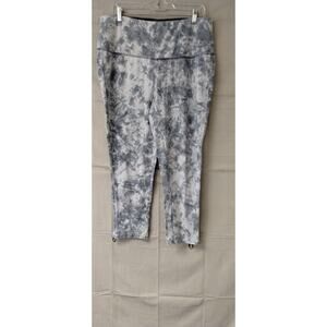 Chicos Zenergy Womens Leggings Pull On Elastic Waist High Rise Marble Dye Gray 2